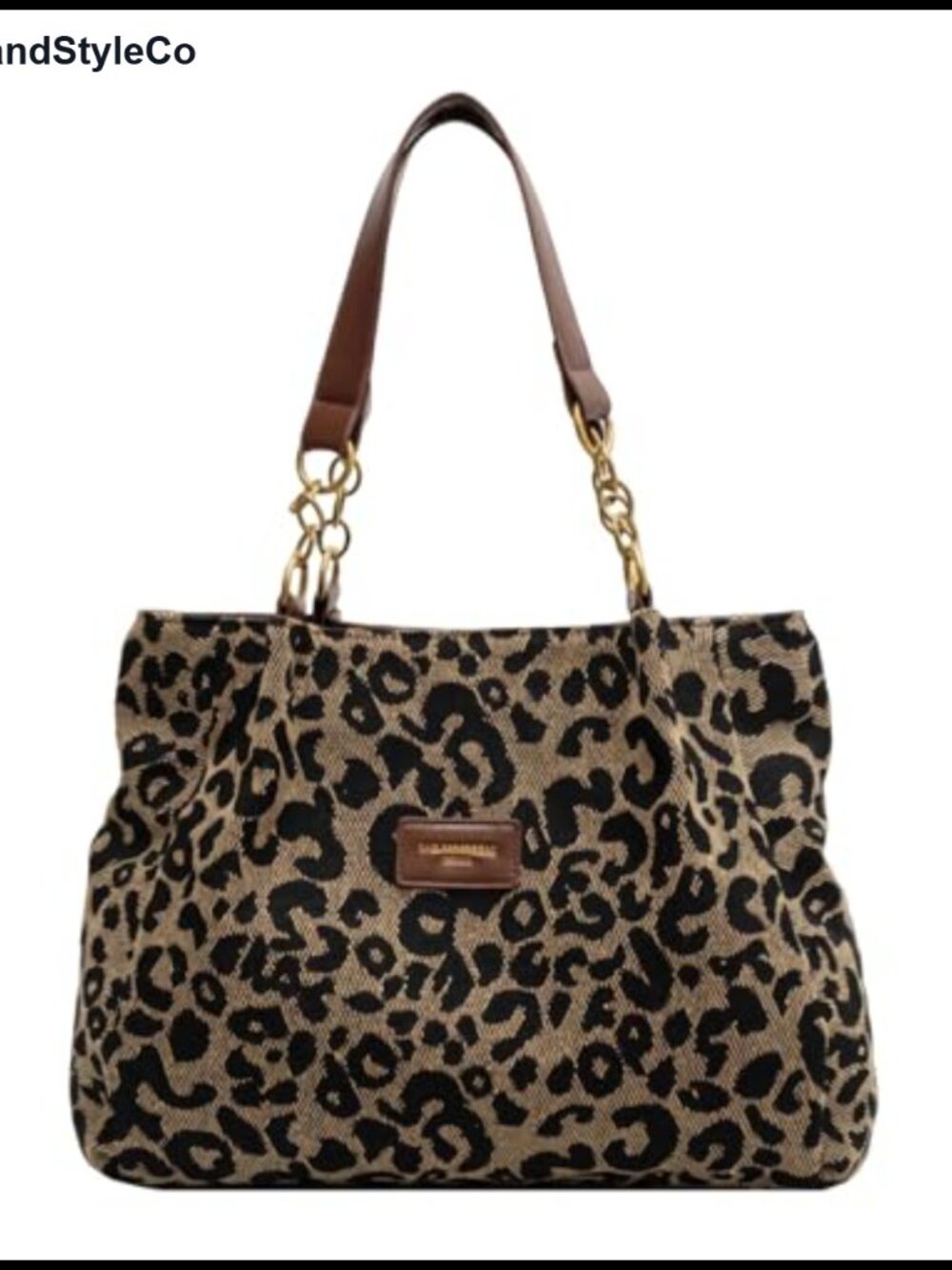 Leopard Cheetah Print Canvas Tote Shoulder Bag Chain Handbag Zipper Everyday